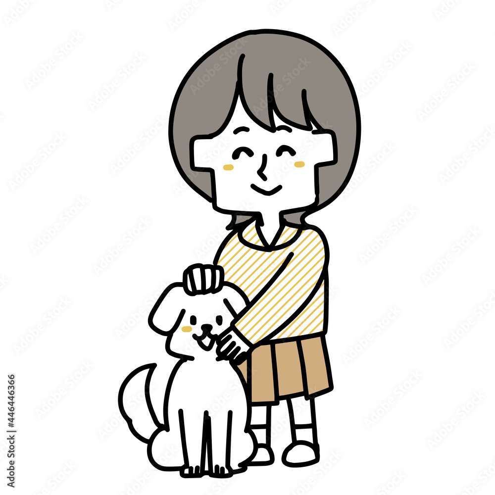ペットを紹介する女の子
ペットを紹介する女の子