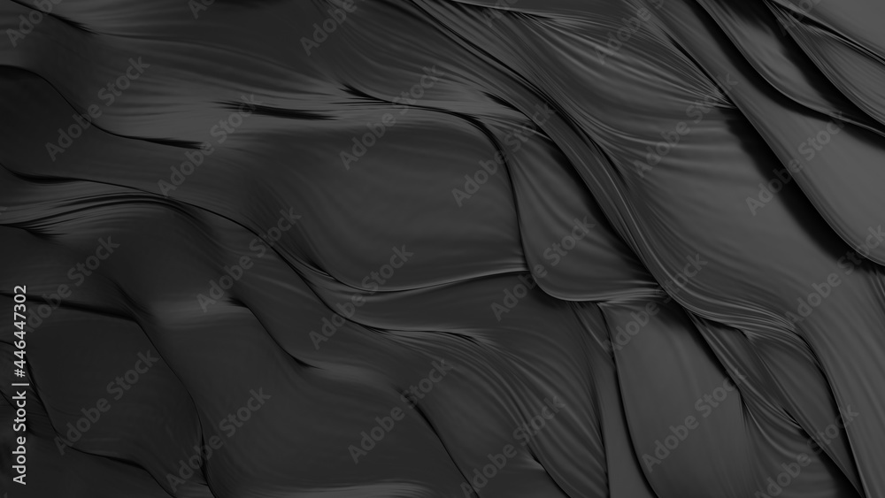 Abstract black background. Smooth black wave. Black Liquid lava. Dark luxury texture. Abstract black background. Smooth black wave. Black Liquid lava. Dark luxury texture.