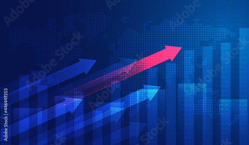 Stock market investment trading graph in graphic concept suitable for financial investment or Economic trends business idea. Vector design