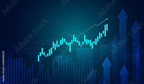 Stock market investment trading graph in graphic concept suitable for financial investment or Economic trends business idea. Vector design