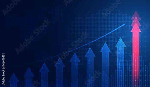 Stock market investment trading graph in graphic concept suitable for financial investment or Economic trends business idea. Vector design