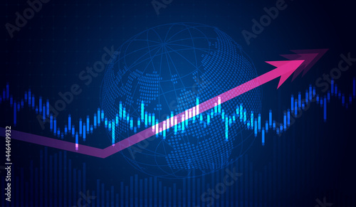 Stock market investment trading graph in graphic concept suitable for financial investment or Economic trends business idea. Vector design
