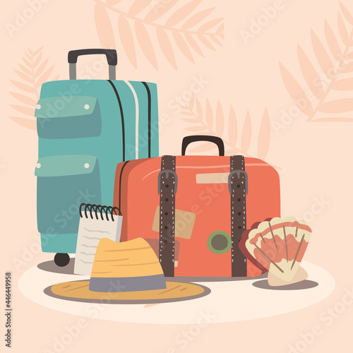 suitcases and travel icons