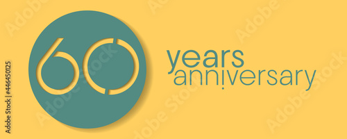 60 years anniversary vector icon, logo. Design element with graphic style number