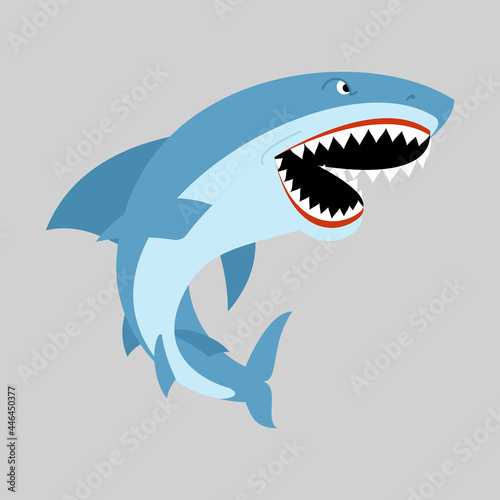 Shark isolated. Sea predator. Large predatory marine fish. vector illustration