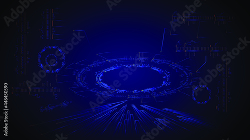 technology background and power button and main board or CPU vector picture