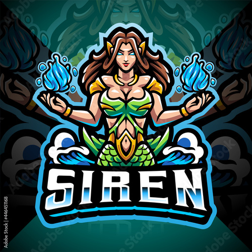 Siren esport mascot logo design