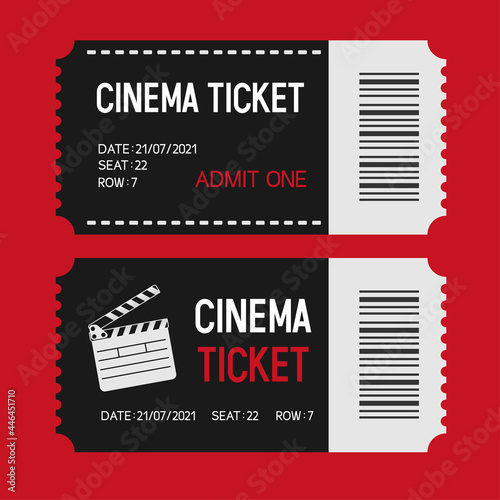 Cinema tickets template. Movie tickets. Vector illustration.