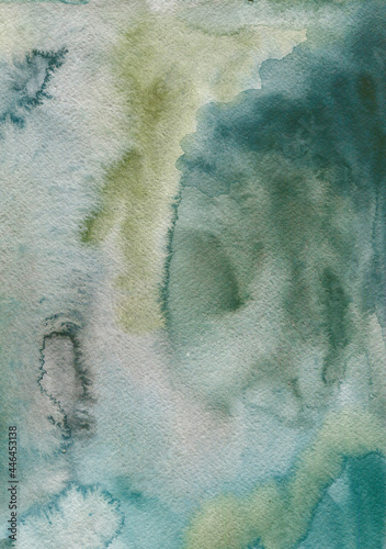 Watercolor illustration abstraction of ocean waves. Drawn by hand with watercolors and is suitable for all types of design and printing.