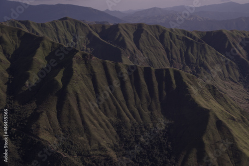 mountains valley and cloudy sky