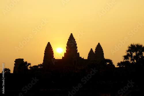Sunrise View of Ancient Temple Complex Angkor Wat in Siem Reap  Cambodia