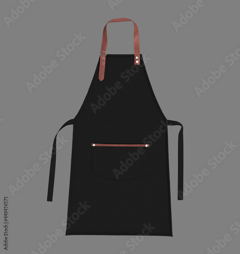 Fototapeta Blank leather aprons, apron mockup, clean apron, design presentation for print,