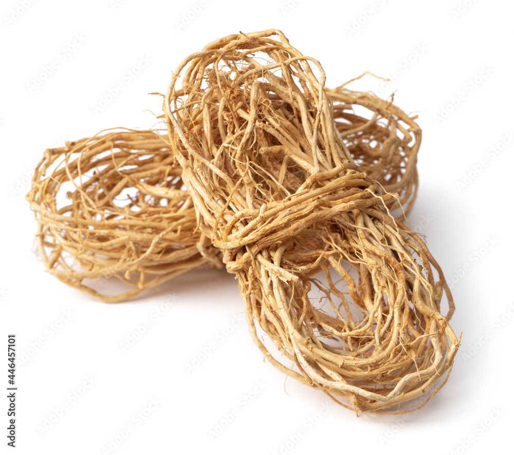 bunch of dried vetiver roots isolated on white background bunch of dried vetiver roots isolated on white background