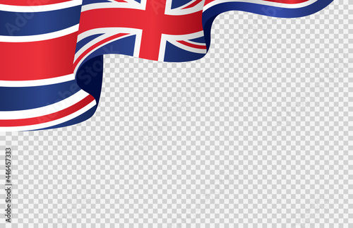 Photo Waving flag of  UK isolated  on png or transparent  background,Symbols of  Unite