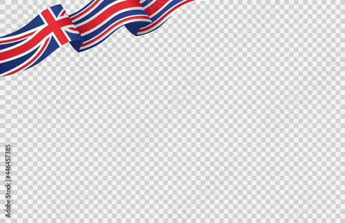Fotografia Waving flag of UK isolated on png or transparent background,Symbols of Unite
