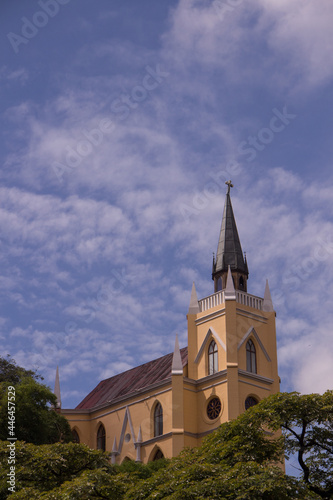 an abandoned church.