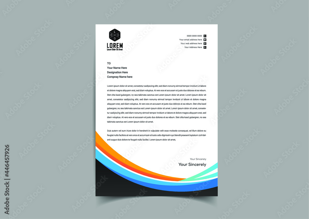 Abstract corporate and creative letterhead template design for your business. vector design