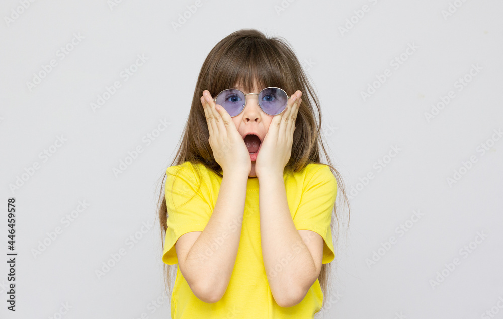 Portrait of funny emotional young female wearing glasses and shirt popping eyes out, exclaiming in astonishment and surprise, saying Wow, Omg, This is amazin Human reaction, feelings and attitude Portrait of funny emotional young female wearing glasses and shirt popping eyes out, exclaiming in astonishment and surprise, saying Wow, Omg, This is amazin Human reaction, feelings and attitude