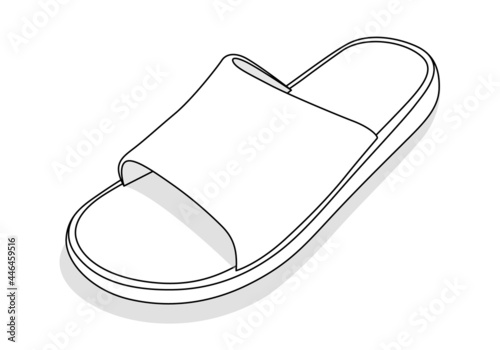 Blank White Slipper Shoes Template On White Background, Vector File