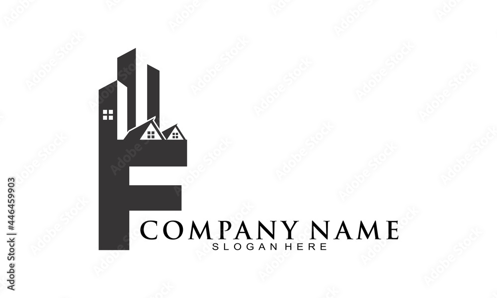 F alphabet property logo