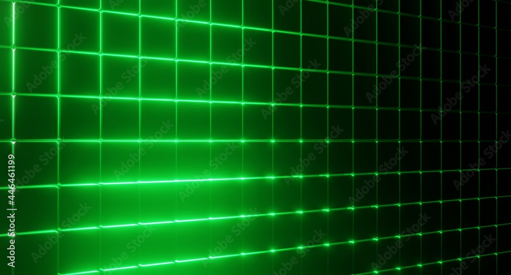 Czarno zielone tło. Neon zielony. 3d rendered Czarno zielone tło. Neon zielony. 3d rendered