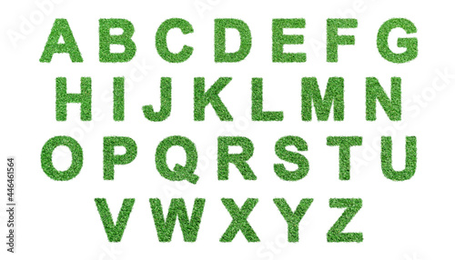 Grass letter A - Z Isolated on white background. Eco green environment symbol