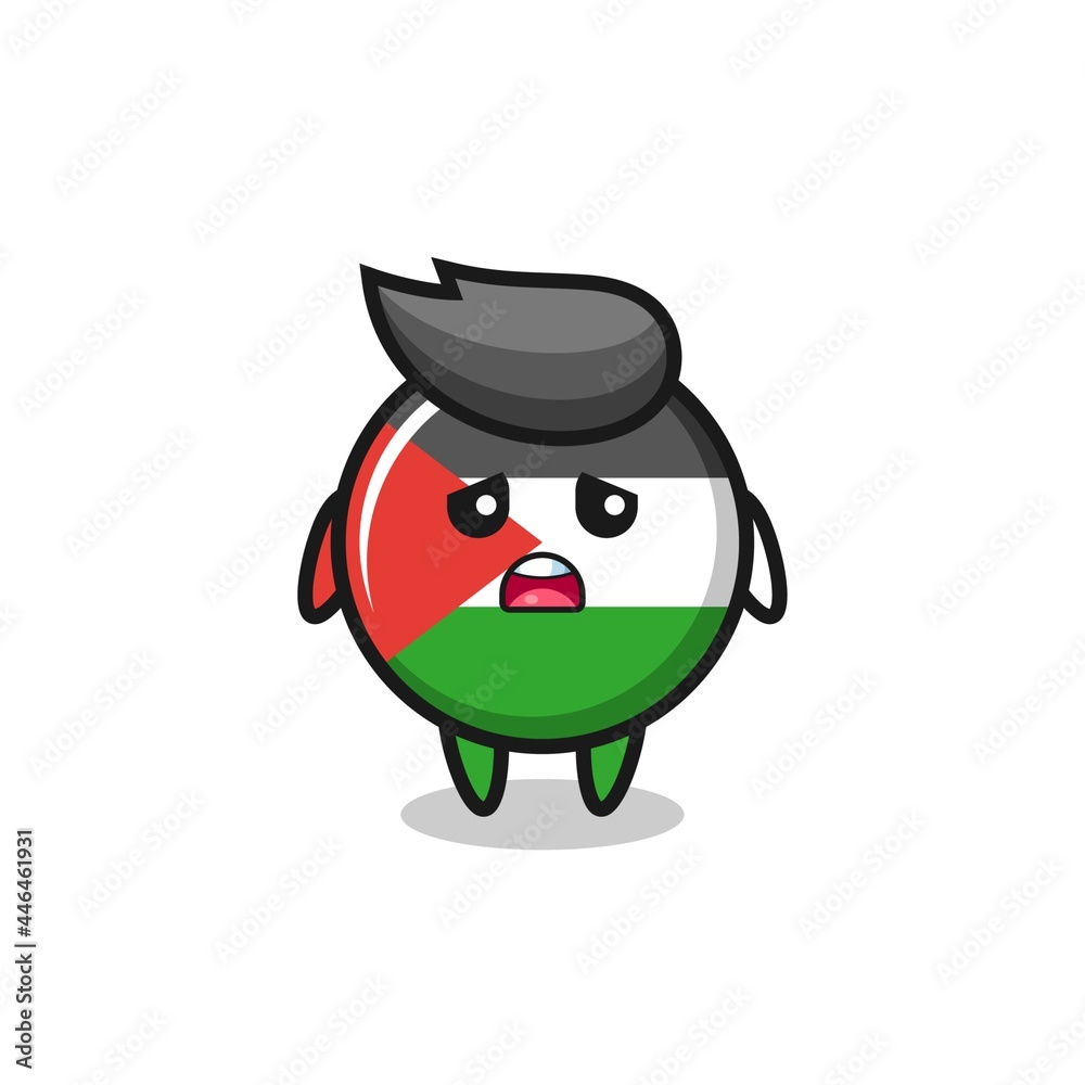 disappointed expression of the palestine flag badge cartoon