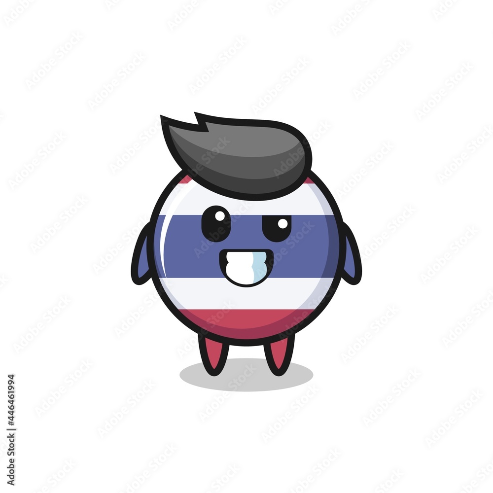 cute thailand flag badge mascot with an optimistic face cute thailand flag badge mascot with an optimistic face