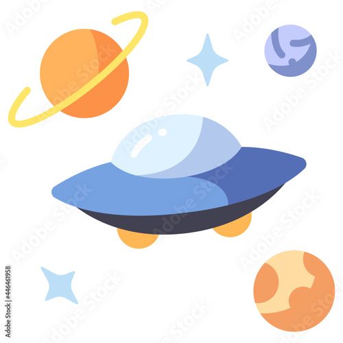 UFO in universe icon