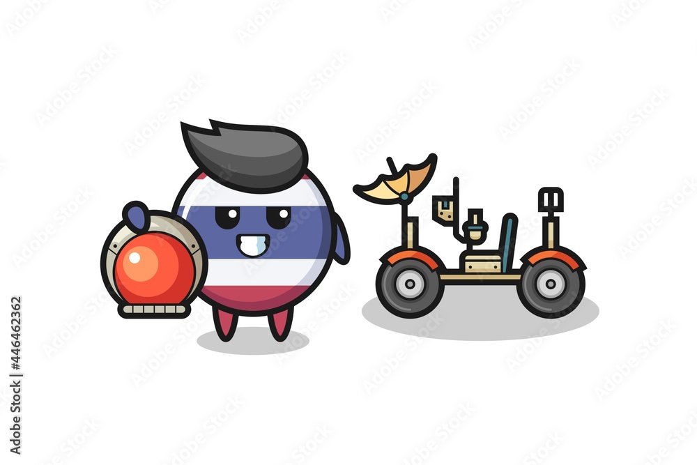 the cute thailand flag badge as astronaut with a lunar rover the cute thailand flag badge as astronaut with a lunar rover