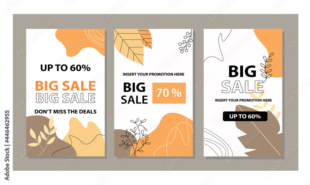 Obraz premium Abstract template for promotion sale. Able to use for social media posts, cover, brochure, banners design, web or internet ads.