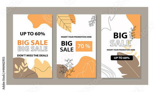 Abstract template for promotion sale. Able to use for social media posts, cover, brochure, banners design, web or internet ads.