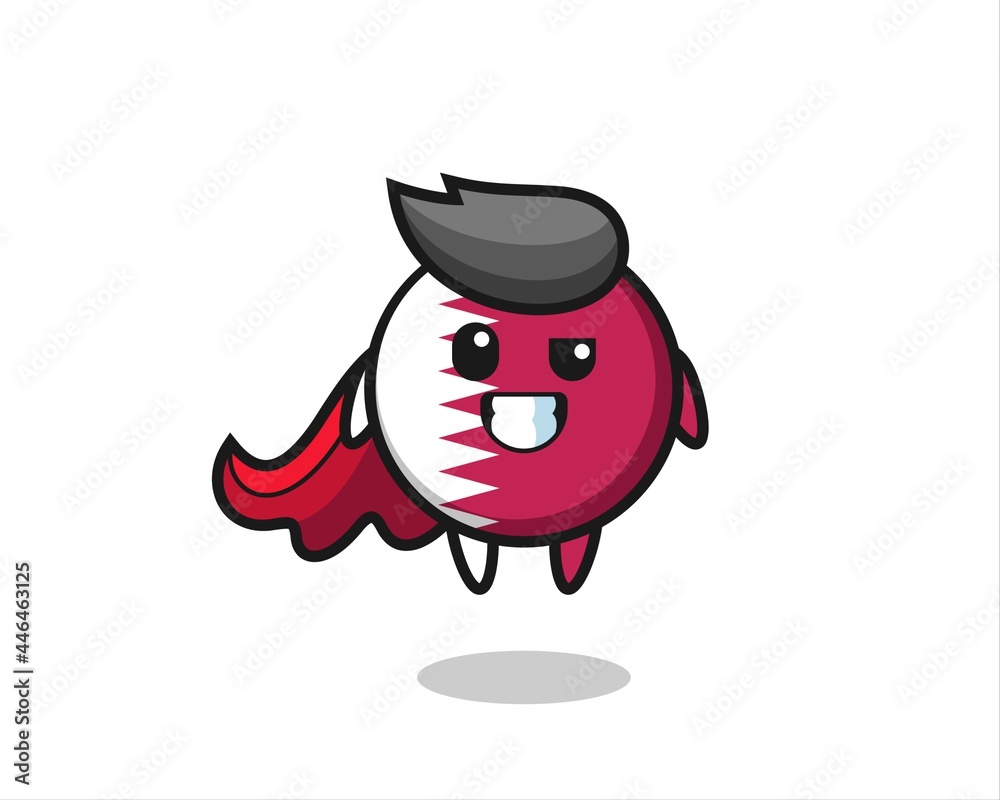 the cute qatar flag badge character as a flying superhero the cute qatar flag badge character as a flying superhero