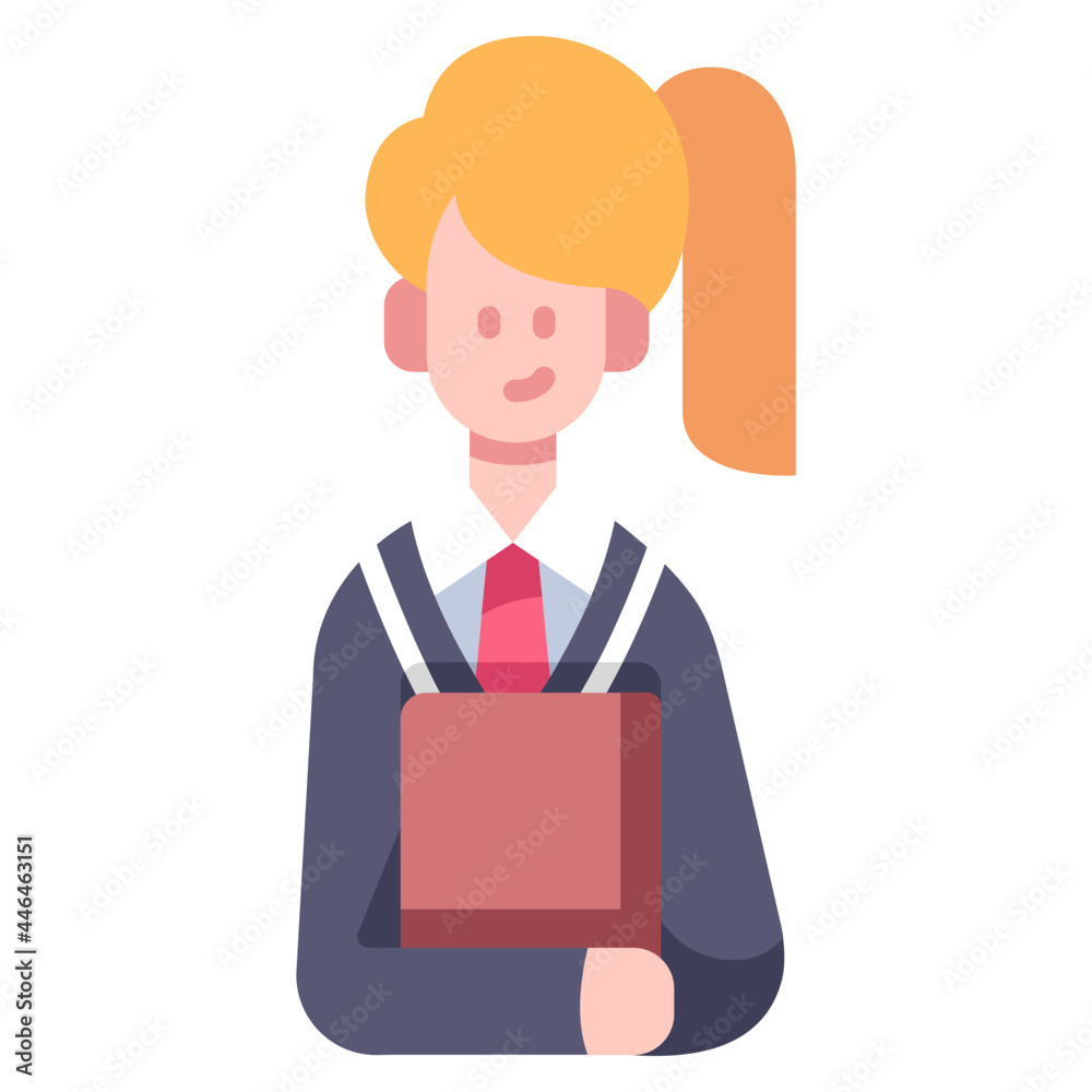 student girl and book.svg