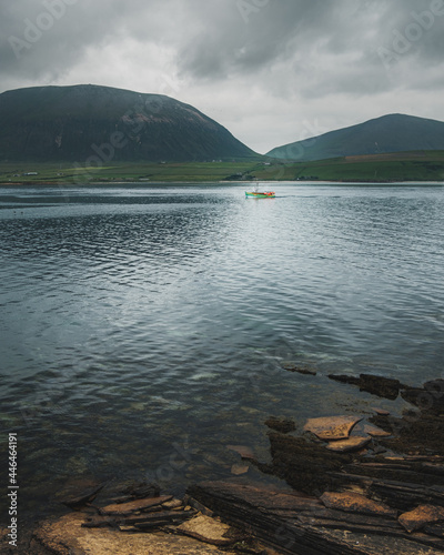 Fishing Boat Merlin sailing past Hoy, Orkney photo