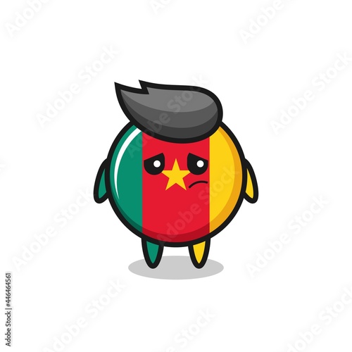 the lazy gesture of cameroon flag badge cartoon character © heriyusuf
