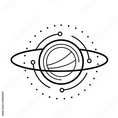 Vector abstract black and white space symbol illustration with circle, dot