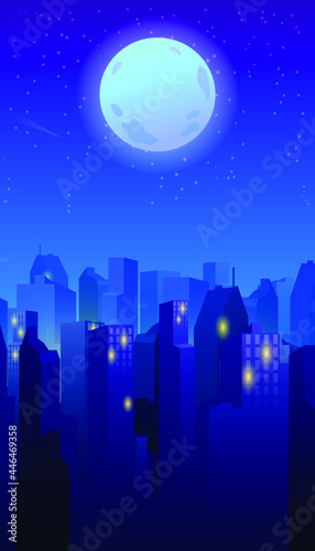 Night city cartoon background