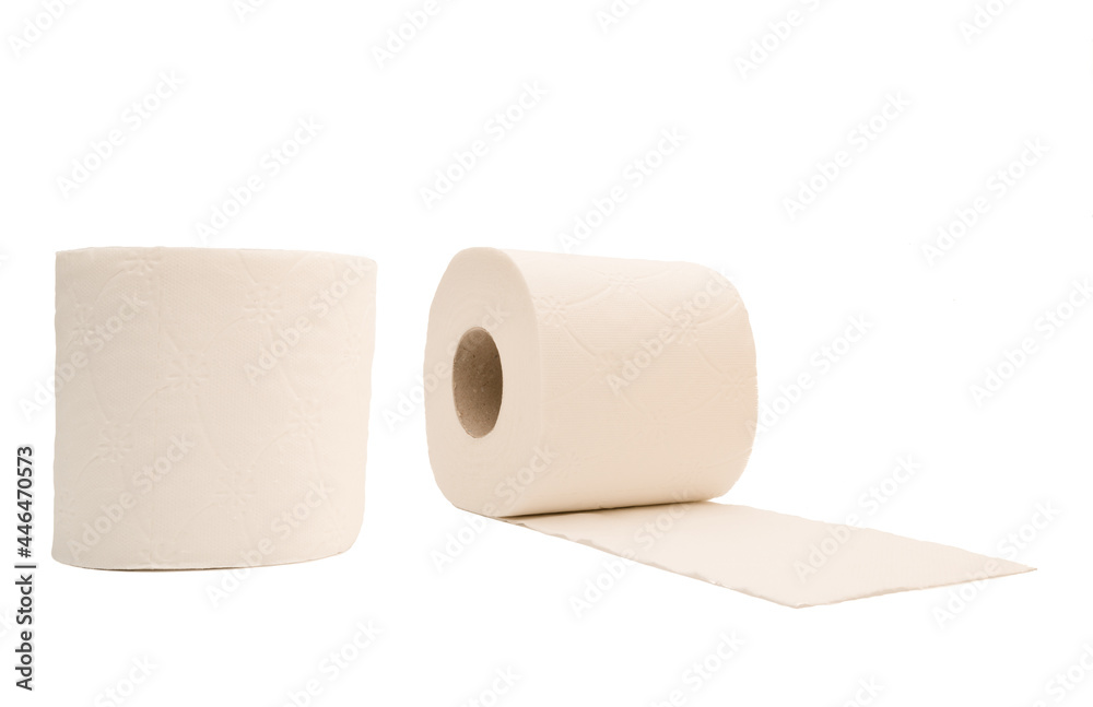 Fototapeta premium White Toilet Paper Roll Isolated Background 
