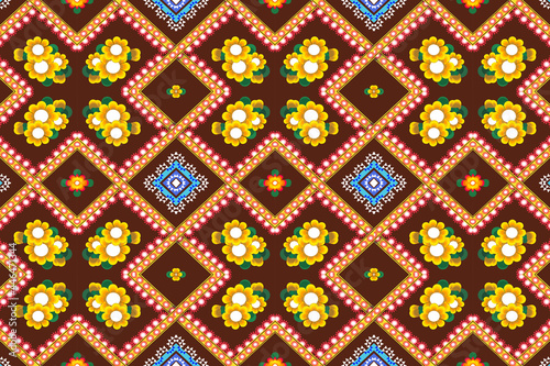 seamless pattern with flowers traditional design