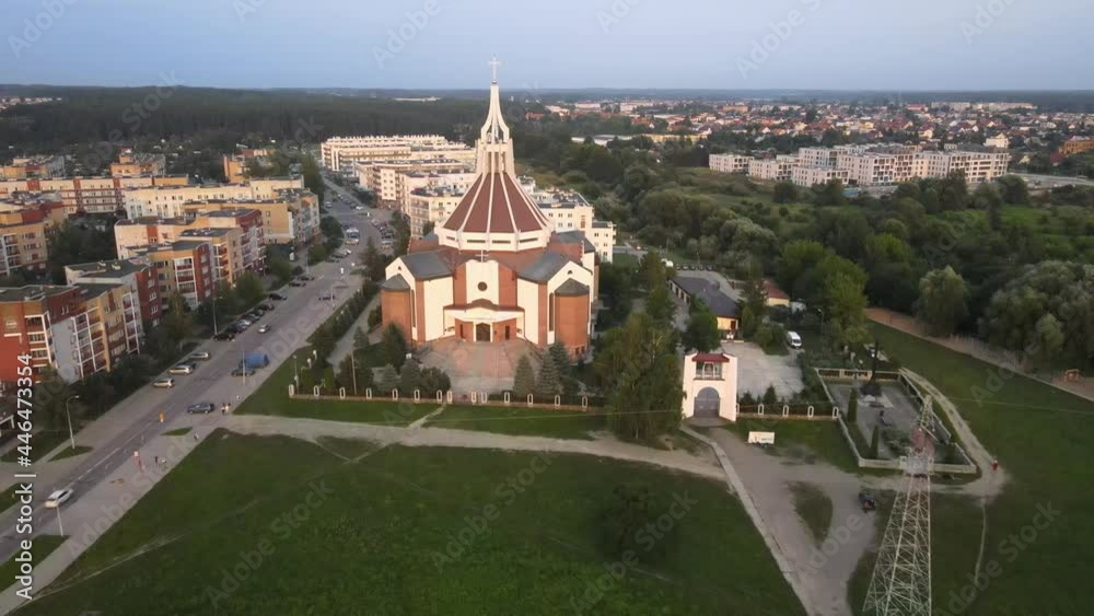 Panorama of the city of Bialystok from above.View of the city bypass