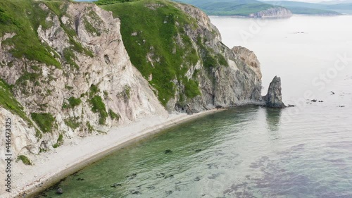 Baluzek Peninsula on the coast of the Sea of Japan photo