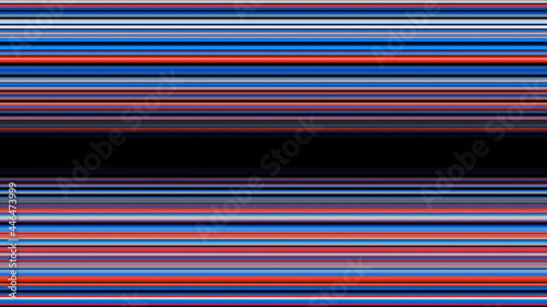 Red and blue horizontal hi tech lines  seamless loop. Animation. Parallel colorful lines flowing towards the black center of the screen.