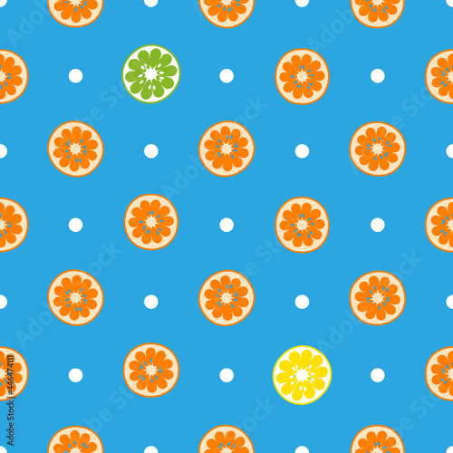 seamless vector pattern with orange and lime