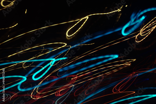 Abstract background of light trails at night