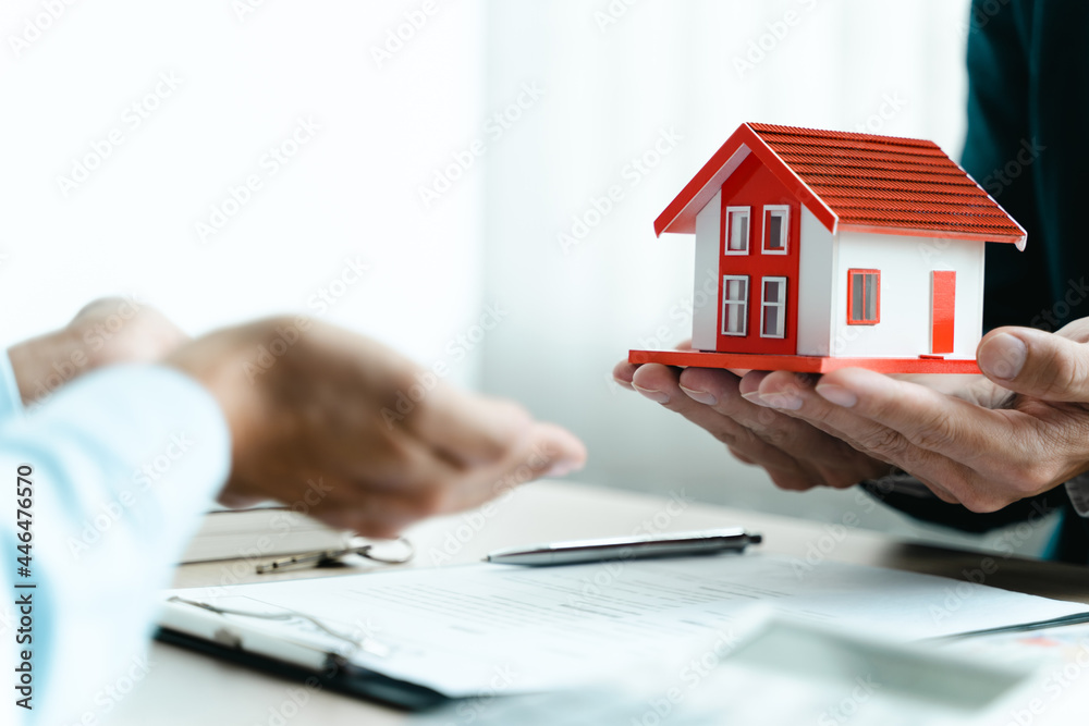 Real estate agent give a financial advice to customer about house debt.. Real estate agent give a financial advice to customer about house debt..