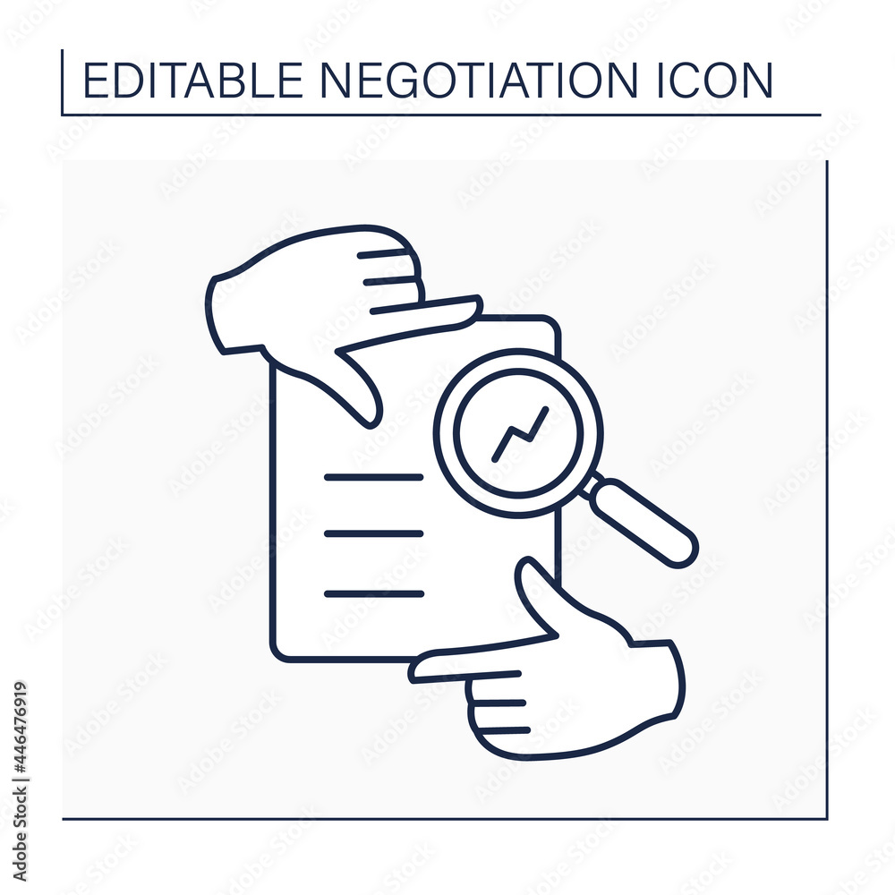 Fototapeta premium Framing line icon. Social issue. Focusing attention on one aspect of offer. Negotiation concept. Isolated vector illustration. Editable stroke