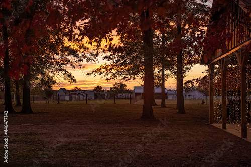 fall sunset barn landscape