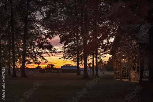 fall sunset barn landscape