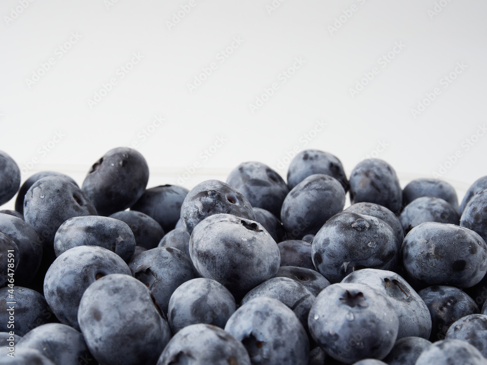 Water drops on ripe sweet blueberry. Fresh blueberries background with copy space for your text. Vegan and vegetarian concept. Macro texture of blueberry berries.Texture blueberry berries close up Water drops on ripe sweet blueberry. Fresh blueberries background with copy space for your text. Vegan and vegetarian concept. Macro texture of blueberry berries.Texture blueberry berries close up